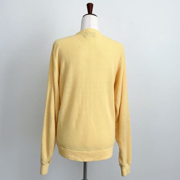 Vintage Challenger Yellow Orlon Acrylic Knit V-Neck Cardigan - Picture 5 of 6